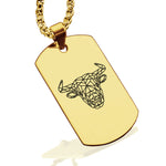 Stainless Steel Geometric Polygon Bull Dog Tag Pendant - Comfort Zone Studios