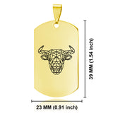 Stainless Steel Geometric Polygon Bull Dog Tag Pendant - Comfort Zone Studios