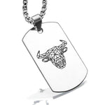 Stainless Steel Geometric Polygon Bull Dog Tag Pendant - Comfort Zone Studios