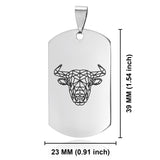 Stainless Steel Geometric Polygon Bull Dog Tag Pendant - Comfort Zone Studios