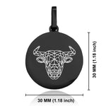 Stainless Steel Geometric Polygon Bull Round Medallion Pendant