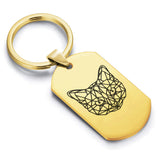 Stainless Steel Geometric Polygon Cat Dog Tag Keychain - Comfort Zone Studios