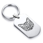 Stainless Steel Geometric Polygon Cat Dog Tag Keychain - Comfort Zone Studios