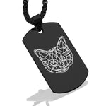 Stainless Steel Geometric Polygon Cat Dog Tag Pendant - Comfort Zone Studios