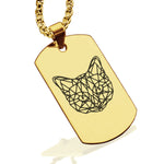 Stainless Steel Geometric Polygon Cat Dog Tag Pendant - Comfort Zone Studios