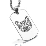 Stainless Steel Geometric Polygon Cat Dog Tag Pendant - Comfort Zone Studios
