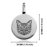 Stainless Steel Geometric Polygon Cat Round Medallion Pendant