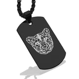 Stainless Steel Geometric Polygon Cheetah Dog Tag Pendant - Comfort Zone Studios