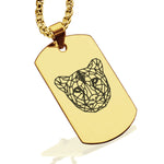 Stainless Steel Geometric Polygon Cheetah Dog Tag Pendant - Comfort Zone Studios