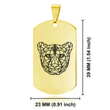 Stainless Steel Geometric Polygon Cheetah Dog Tag Keychain - Comfort Zone Studios