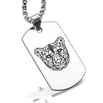 Stainless Steel Geometric Polygon Cheetah Dog Tag Pendant - Comfort Zone Studios