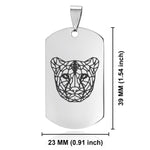 Stainless Steel Geometric Polygon Cheetah Dog Tag Pendant - Comfort Zone Studios