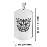 Stainless Steel Geometric Polygon Cheetah Dog Tag Pendant - Comfort Zone Studios