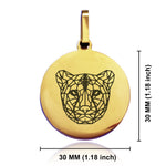 Stainless Steel Geometric Polygon Cheetah Round Medallion Keychain