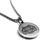 Stainless Steel Geometric Polygon Crocodile Round Medallion Pendant