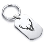 Stainless Steel Geometric Polygon Deer Dog Tag Keychain - Comfort Zone Studios