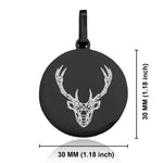 Stainless Steel Geometric Polygon Deer Round Medallion Pendant