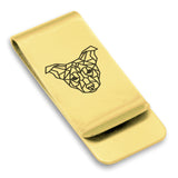 Stainless Steel Geometric Polygon Dog Classic Slim Money Clip