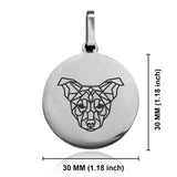 Stainless Steel Geometric Polygon Dog Round Medallion Keychain