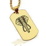 Stainless Steel Geometric Polygon Elephant Dog Tag Pendant - Comfort Zone Studios
