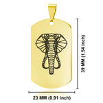 Stainless Steel Geometric Polygon Elephant Dog Tag Keychain - Comfort Zone Studios