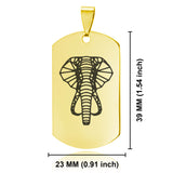 Stainless Steel Geometric Polygon Elephant Dog Tag Pendant - Comfort Zone Studios