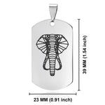 Stainless Steel Geometric Polygon Elephant Dog Tag Keychain - Comfort Zone Studios