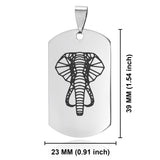 Stainless Steel Geometric Polygon Elephant Dog Tag Pendant - Comfort Zone Studios