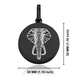 Stainless Steel Geometric Polygon Elephant Round Medallion Keychain