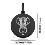 Stainless Steel Geometric Polygon Elephant Round Medallion Pendant