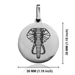 Stainless Steel Geometric Polygon Elephant Round Medallion Pendant