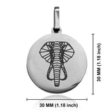 Stainless Steel Geometric Polygon Elephant Round Medallion Pendant