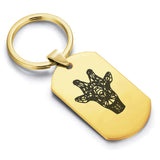 Stainless Steel Geometric Polygon Giraffe Dog Tag Keychain - Comfort Zone Studios