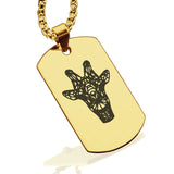 Stainless Steel Geometric Polygon Giraffe Dog Tag Pendant - Comfort Zone Studios