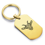 Stainless Steel Geometric Polygon Goat Dog Tag Keychain - Comfort Zone Studios