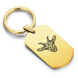Stainless Steel Geometric Polygon Goat Dog Tag Keychain - Comfort Zone Studios