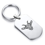 Stainless Steel Geometric Polygon Goat Dog Tag Keychain - Comfort Zone Studios