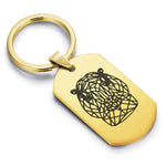 Stainless Steel Geometric Polygon Hippo Dog Tag Keychain - Comfort Zone Studios