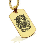 Stainless Steel Geometric Polygon Hippo Dog Tag Pendant - Comfort Zone Studios