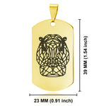Stainless Steel Geometric Polygon Hippo Dog Tag Pendant - Comfort Zone Studios