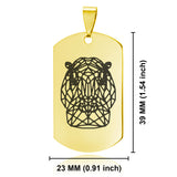 Stainless Steel Geometric Polygon Hippo Dog Tag Pendant - Comfort Zone Studios