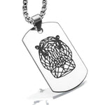 Stainless Steel Geometric Polygon Hippo Dog Tag Pendant - Comfort Zone Studios