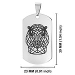Stainless Steel Geometric Polygon Hippo Dog Tag Pendant - Comfort Zone Studios