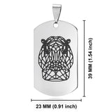 Stainless Steel Geometric Polygon Hippo Dog Tag Pendant - Comfort Zone Studios