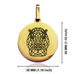 Stainless Steel Geometric Polygon Hippo Round Medallion Pendant
