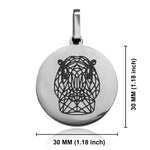 Stainless Steel Geometric Polygon Hippo Round Medallion Pendant