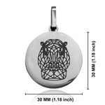 Stainless Steel Geometric Polygon Hippo Round Medallion Keychain