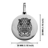 Stainless Steel Geometric Polygon Hippo Round Medallion Keychain