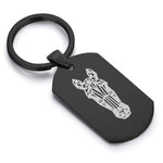 Stainless Steel Geometric Polygon Horse Dog Tag Keychain - Comfort Zone Studios