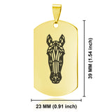 Stainless Steel Geometric Polygon Horse Dog Tag Keychain - Comfort Zone Studios